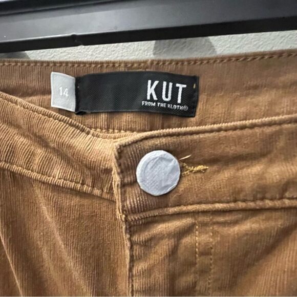 Kut From The Kloth Karen Stretch Baby Bootcut Corduroy Cognac, Size 14, NWT - Picture 7 of 9